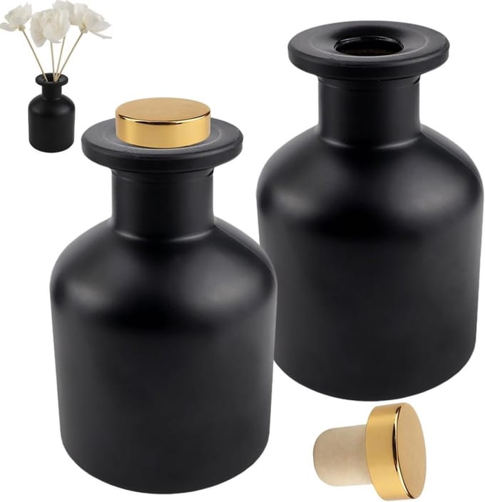 Set van 2 Lege Glazen Diffuserflessen van 150 ml met Stokjes voor Aromatherapie en Geurverspreiding in Huis