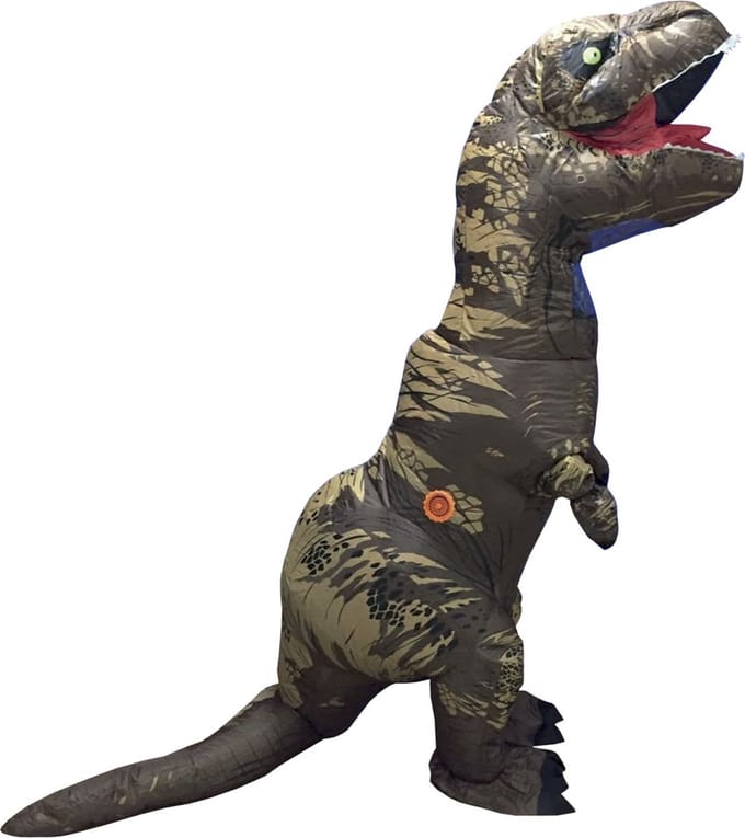 Opblaasbaar pak dinosaurus T-Rex