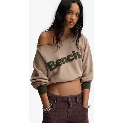 Superdry Bench Bardot Oversized Sweatshirt Beige Grootte: 1SIZE