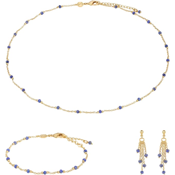 Collier, armband en oorbellen van lapis lazuli voor dames Sloya Elyssa