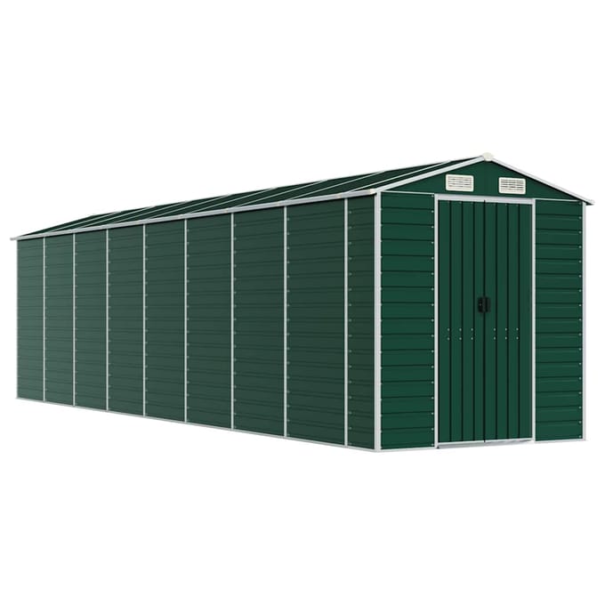 vidaXL - Tuinschuur - 191x725x198 - cm - gegalvaniseerd - staal - groen