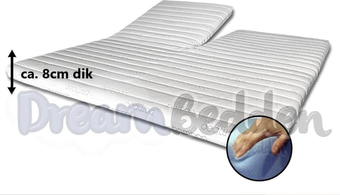 Splittopper 140x190 Koudschuim HR55 Bamboo Exclusive  Anti Allergie Ca. 8cm dik
