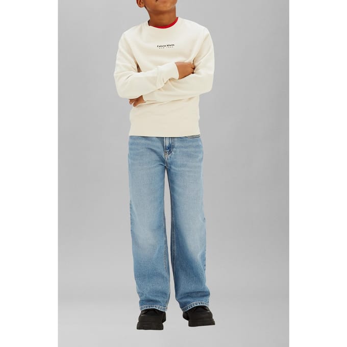 Calvin Klein Boys Minimal Logo Sweatshirt Whitecap Gray Taglia: 8 | Maglioni Outlet | kids | Grigio