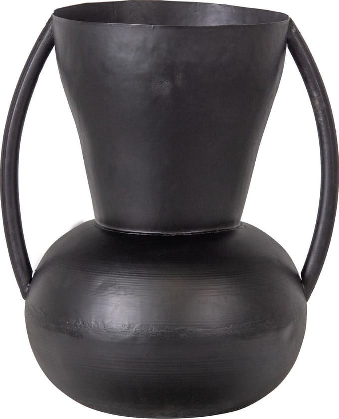 WOOOD Exclusive Siep Vaas - Metaal - Zwart - 44x35x30