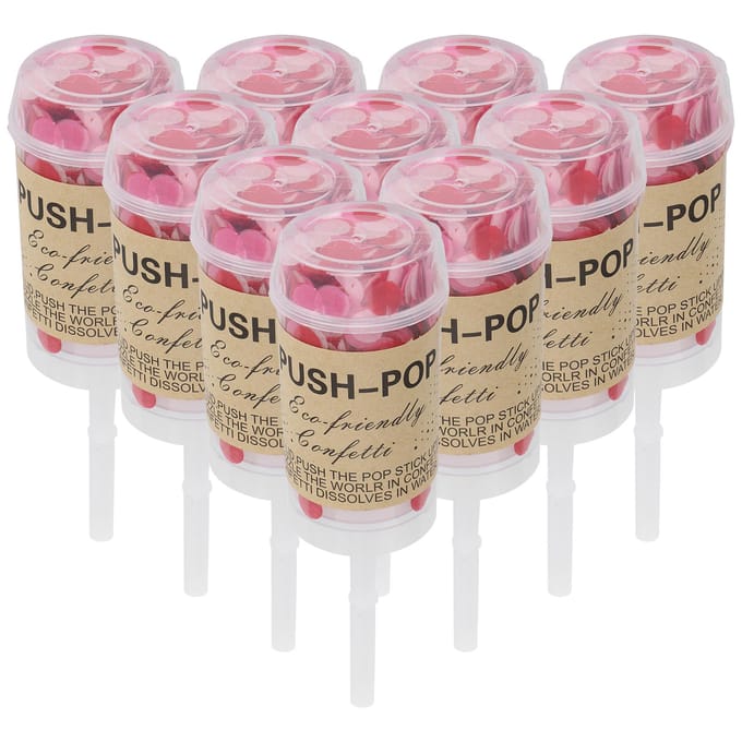 10 stuks Push Pop Confetti Poppers Kanon Bruiloft Afstuderen Geslacht Onthulling Verjaardagsfeest Benodigdheden white