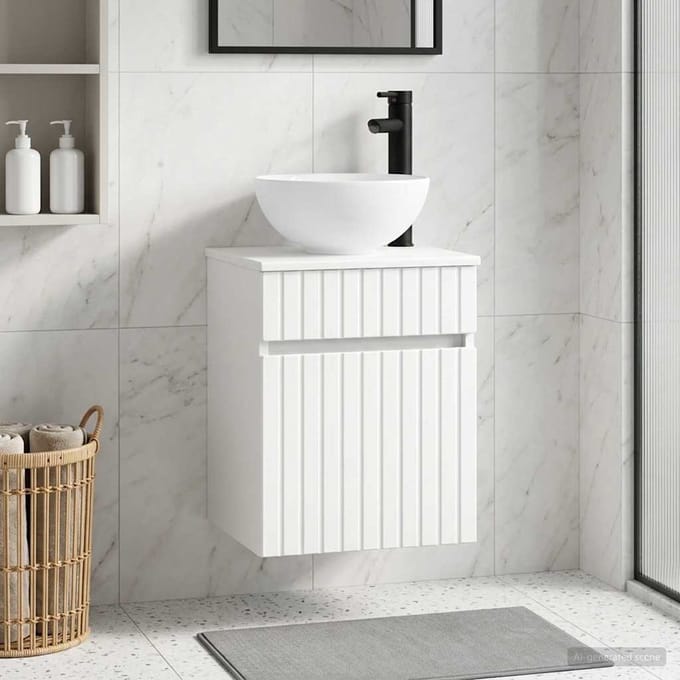 vidaXL - Wandgemonteerde - wastafelmeubel - Wit - 39 - x - 41 - x - 64,5 - cm