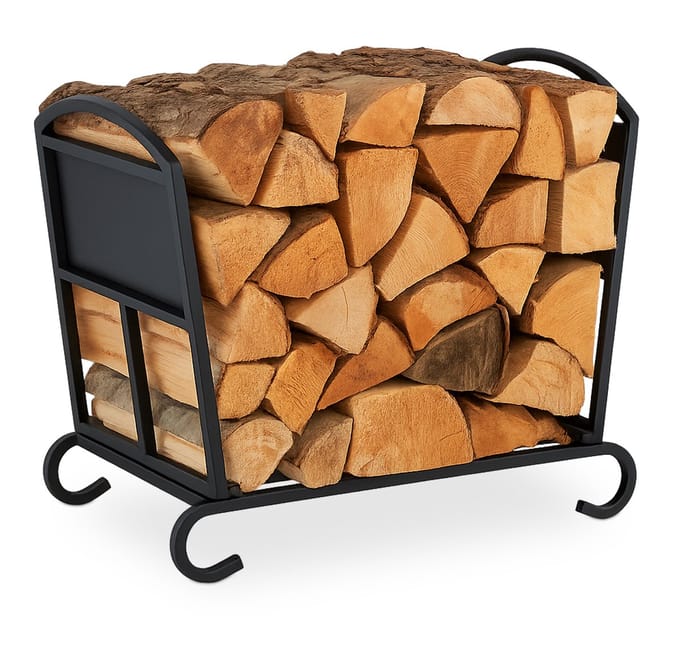 houtmand haardhout - inklapbaar - staal - 44 x 52 x 31 cm - binnen