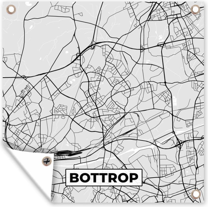 Tuindoek Bottrop - Kaart - Stadskaart - Duitsland - Plattegrond - 100x100 cm