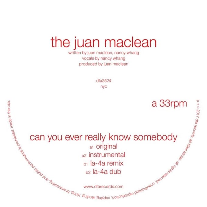 Juan MacLean - Can You Ever Really Know Somebody (12" Single) (Limited Edition)