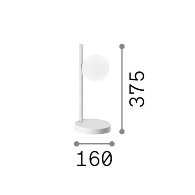 IDEAL LUX tafellamp Binomio, wit, hoogte 38 cm, metaal