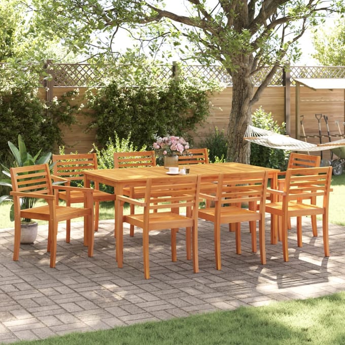vidaXL - Tuinstoelen - 8 - st - 59x55x85 - cm - massief - acaciahout