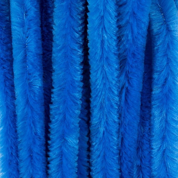 Chenille, L: 30 cm, dikte 15 mm, donkerblauw, 15 stuk/ 1 doos