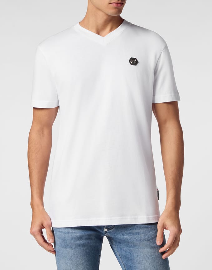 T-Shirt V-Hals Gothic Plein
