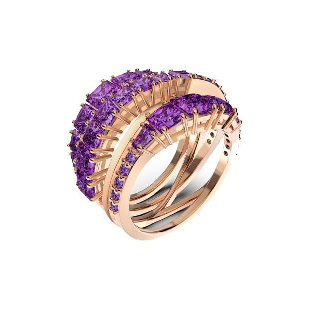 Swarovski Twist Ringen Dames Roségoud/Paars 5572714 Rose Gold/Purple|50 beige