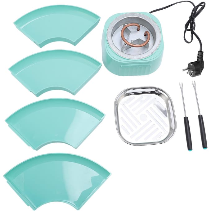 Elektrische Smores Maker voor Binnen met 4 Afneembare Bakjes Regelbare Temperatuur Tafelmodel Chocolade