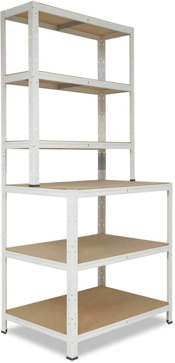 Shelfplaza HOME werkbankstelling - 190x80x60 cm - wit - 6 planken