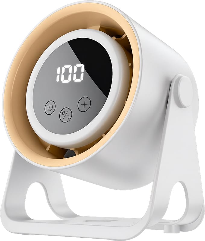 Velini Mini Ventilator - Draagbare Tafelventilator met Oplaadbare 1800 mAh-batterij - Stil, Compact & USB-oplaadbaar - Voor Bureau, Bed & Reizen
