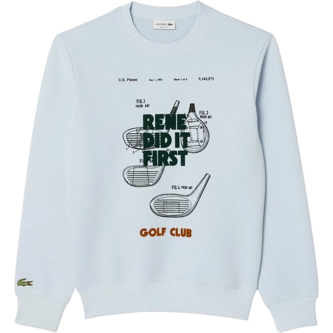 Lacoste Heren Gedrukt Piqué Sweatshirt (Blauw)