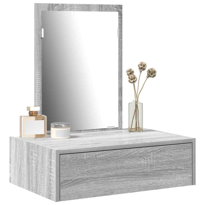 vidaXL - Kaptafel - Grijs - 60 - x - 40 - x - 70 - cm - Bewerkt - hout