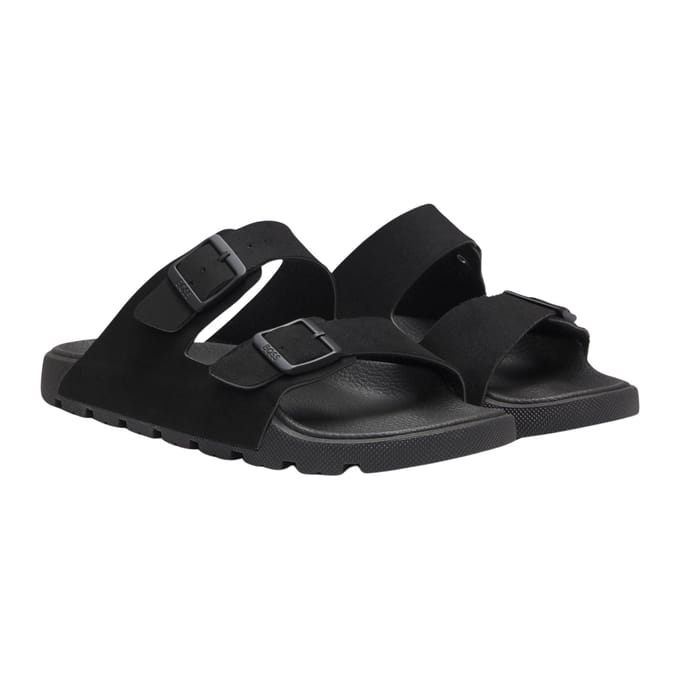 Sandalen met twee riempjes en all-over logodetails
