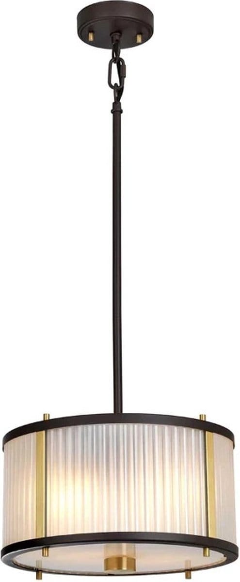 Elstead Lighting LED Hanglamp Corona | 2X E27 Max 60W | Dimbaar | Museum Bronze Dark Brown Painted/ Aged Brass