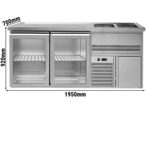 GGM Gastro Biertheke Premium PLUS - 1950x700mm - 2 Glastüren