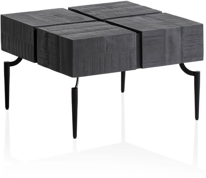 Salontafel mango 60x60 cm zwart - WL6.980