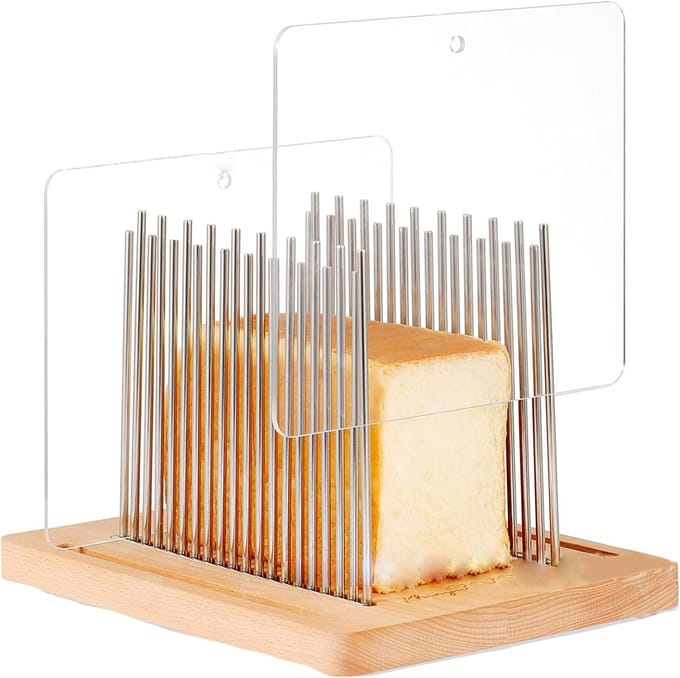 Broodsnijmachine - Broodsnijhulp - Zelf brood snijden - Verstelbare dikte - Compact opvouwbaar - Bruin