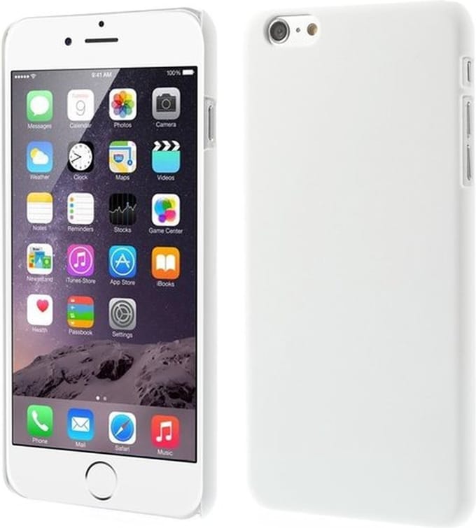 Peachy Stevige gekleurde hardcase geschikt voor iPhone 6 Plus 6s Plus Hoesje - Wit