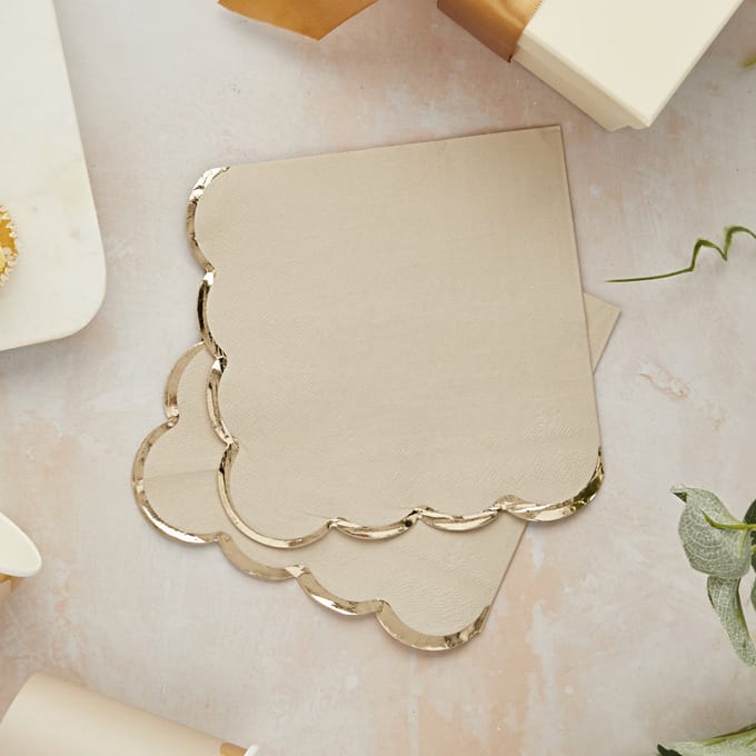 Beige & Gouden Rand - 16 stuks