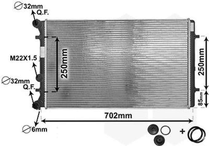 Van Wezel - RADIATOR VOOR AUDI A3 8L 1996-1999 1J0121253AD