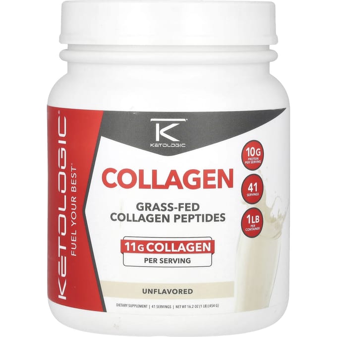 KetoLogic, Collageen, Zonder smaak, 450 gram (454 gr)