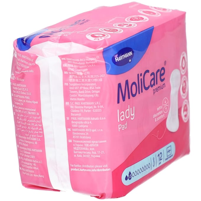 Hartmann molicare premium lady pads 1.5 druppels - 1 pak van 12 stks