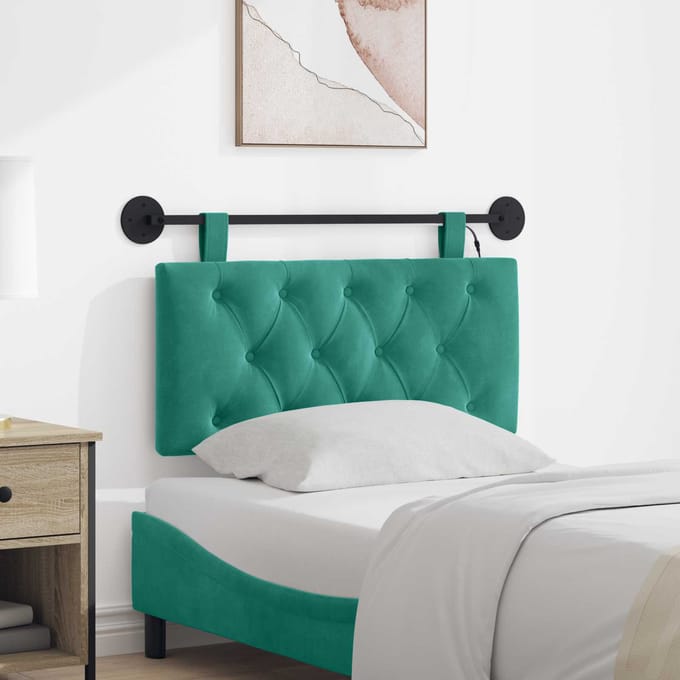 vidaXL - Hangend - hoofdbord - Turquoise - Fluweel