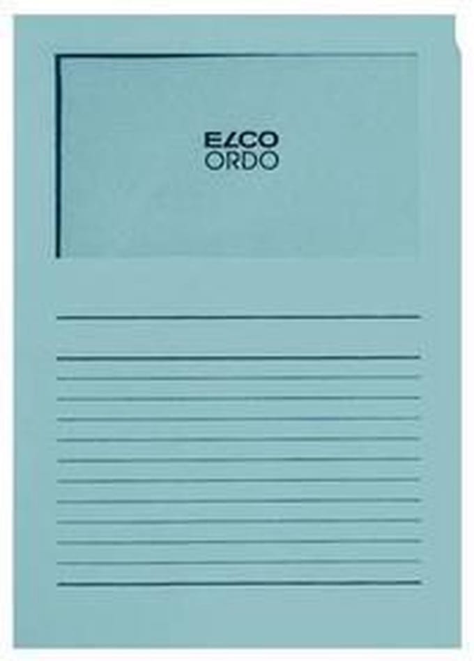 Elco Ordo Cassico L-map met venster A4 100 stuks 220 x 310 mm blauw
