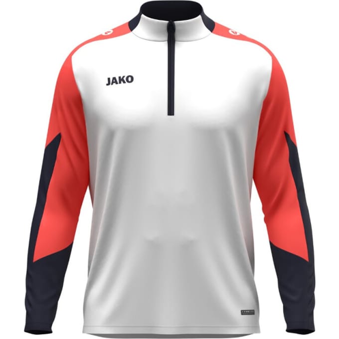 Jako Dynamic Ziptop Kinderen - Wit / Koraal / Marine | Maat: 152