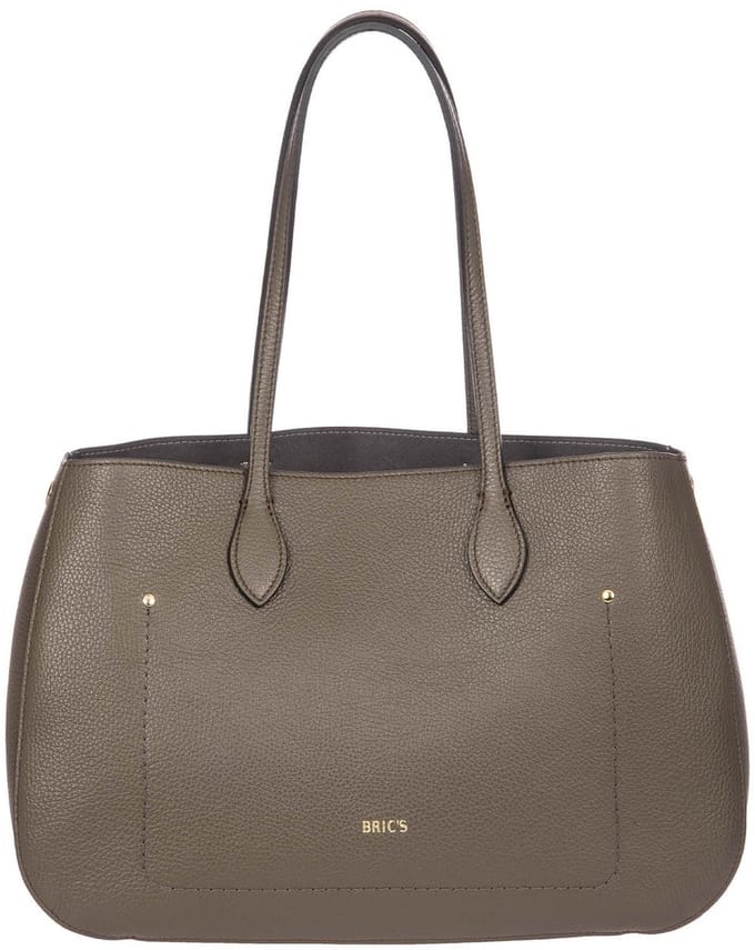 BRIC'S Leren schoudertas Gondola Lavanda Bag Swamp Taupe