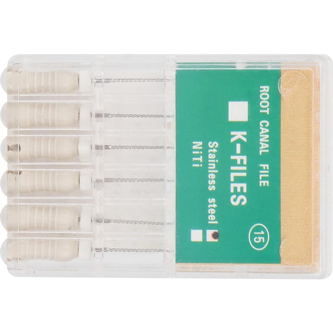 Lime endodontique K en acier inoxydable professionnel Accessoire d'outil dentaire(21mm 0.8in ) white