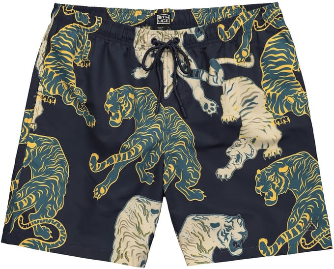 STHUGE - Heren - Zwemshort beachwear elastische band - Navy blauw - Maat L