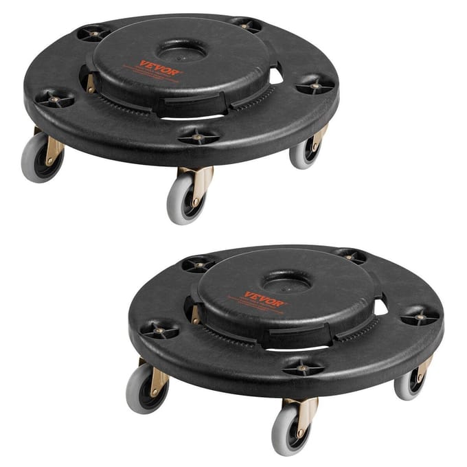 2 Pakken Ronde Afvalbak Dolly Geschikt voor 20, 32, 44, 55 Gallon Afvalcontainer