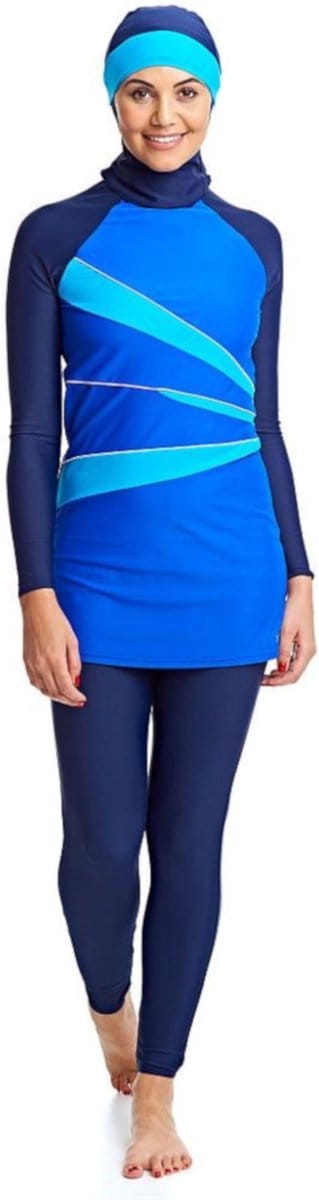 Zoggs Badpak Aqua Reef Modesty Dames Polyamide Blauw Maat 34 3-delig