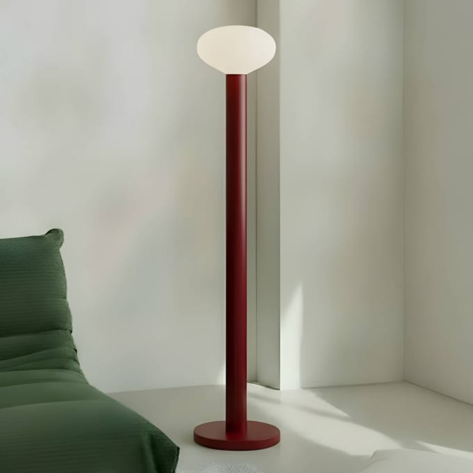 ALDEX Vloerlamp Flo, rood, hoogte 138 cm, 1-lamp, glas