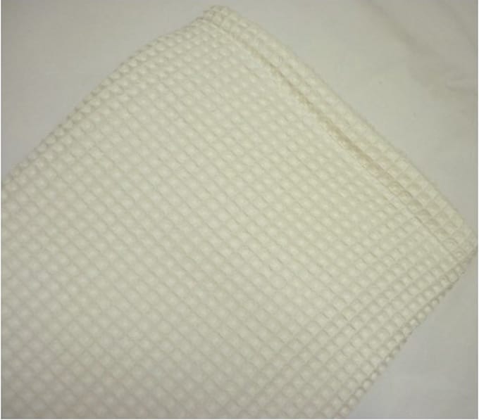Oogappel Wafelstof & Teddy Deken Kinderwagen Wieg 60x80cm-Offwhite