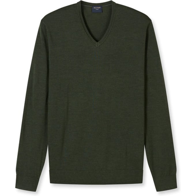 Olymp Trui Merino Donkergroen - Maat M - Heren - Pullovers