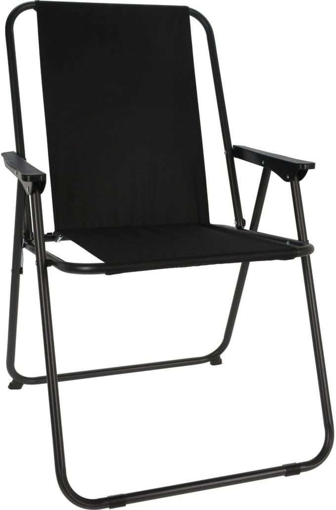 Redcliffs Klapstoel unica - zwart - opvouwbaar - 75 x 38 cm - metaal/polyester - campingstoel/tuinstoel