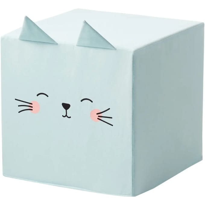 Kubus poef Yellow Tipi Rainbow Kitty