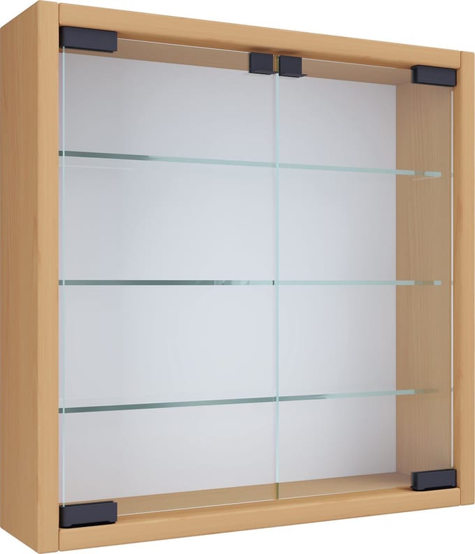 Houten glazen wandvitrine Wandvitrine Verzamelvitrine Mandosa S