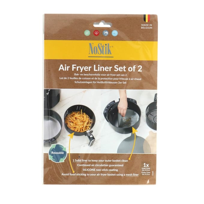 NoStik beschermfolie airfryer herbruikbaar hittebestendig bruin.