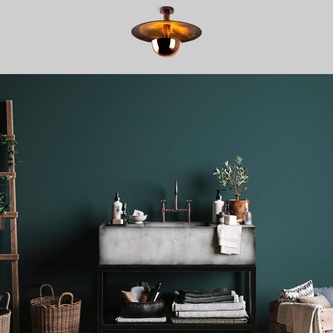 Opviq Plafondlamp Kurt 13355, koperkleurig, metaal, Ø 48 cm