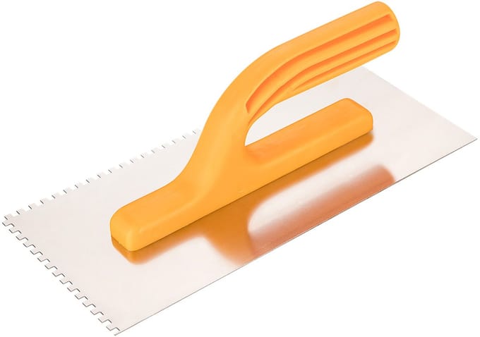 Topex Serie - Troffel - 4x4x4 mm Tanden - 280x130 mm - Ergonomische Handgreep